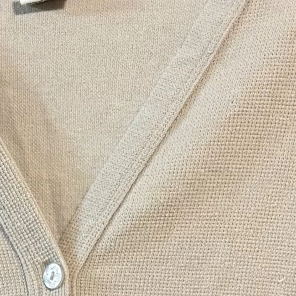 Vtg Bobbie Brooks Lightweight Knit V-Neck Cardigan Sweater Women’s 22/24 Beige